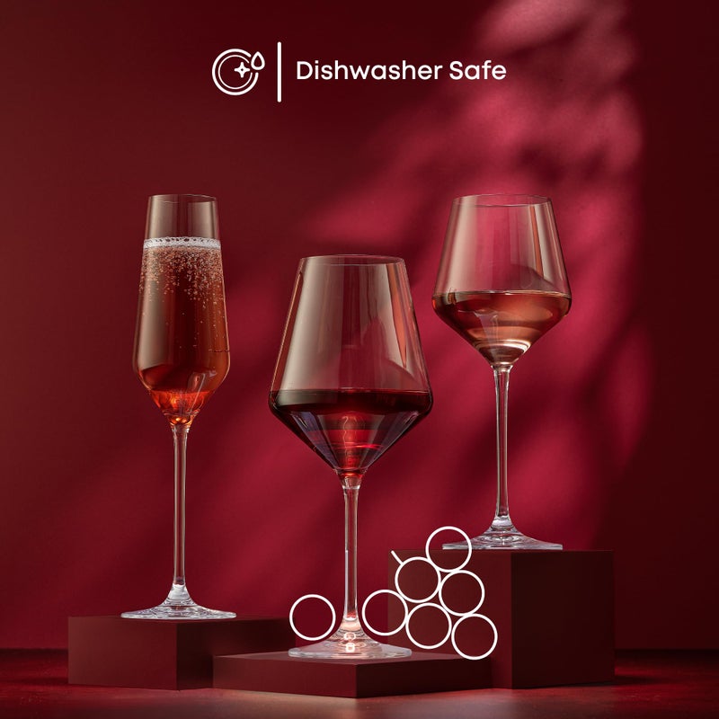 JoyJolt Layla Italian Red Wine Glasses, Set of 4, 17 oz Clear â€“ Made in Europe - Image 3